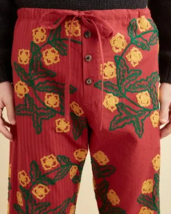 Trousers & Pants<BODE Marigold Wreath Pajama Pants Maroon