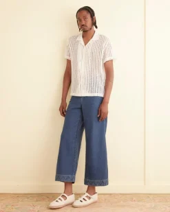 Shirts<BODE Meandering Lace Short Sleeve Shirt Natural