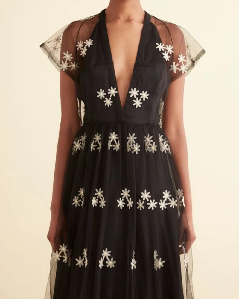 Dresses<BODE Mesh Daisy Dress Black