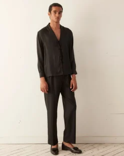 Shirts<BODE Micro Tie Long Sleeve Shirt - Black