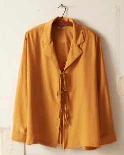 Shirts<BODE Micro Tie Long Sleeve Shirt - Golden