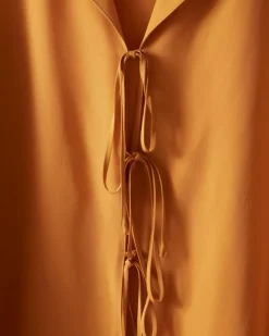 Shirts<BODE Micro Tie Long Sleeve Shirt - Golden