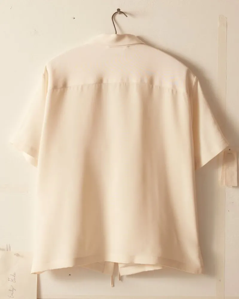 Shirts<BODE Micro Tie Short Sleeve Shirt - Cream