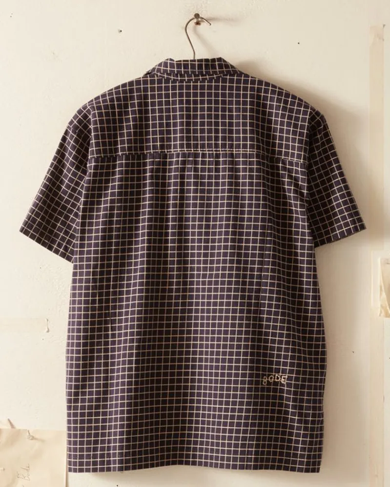 Shirts<BODE Midnight Grid Short Sleeve Shirt