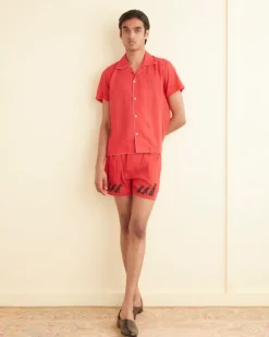Shirts<BODE Monday Short Sleeve Shirt Red/Black