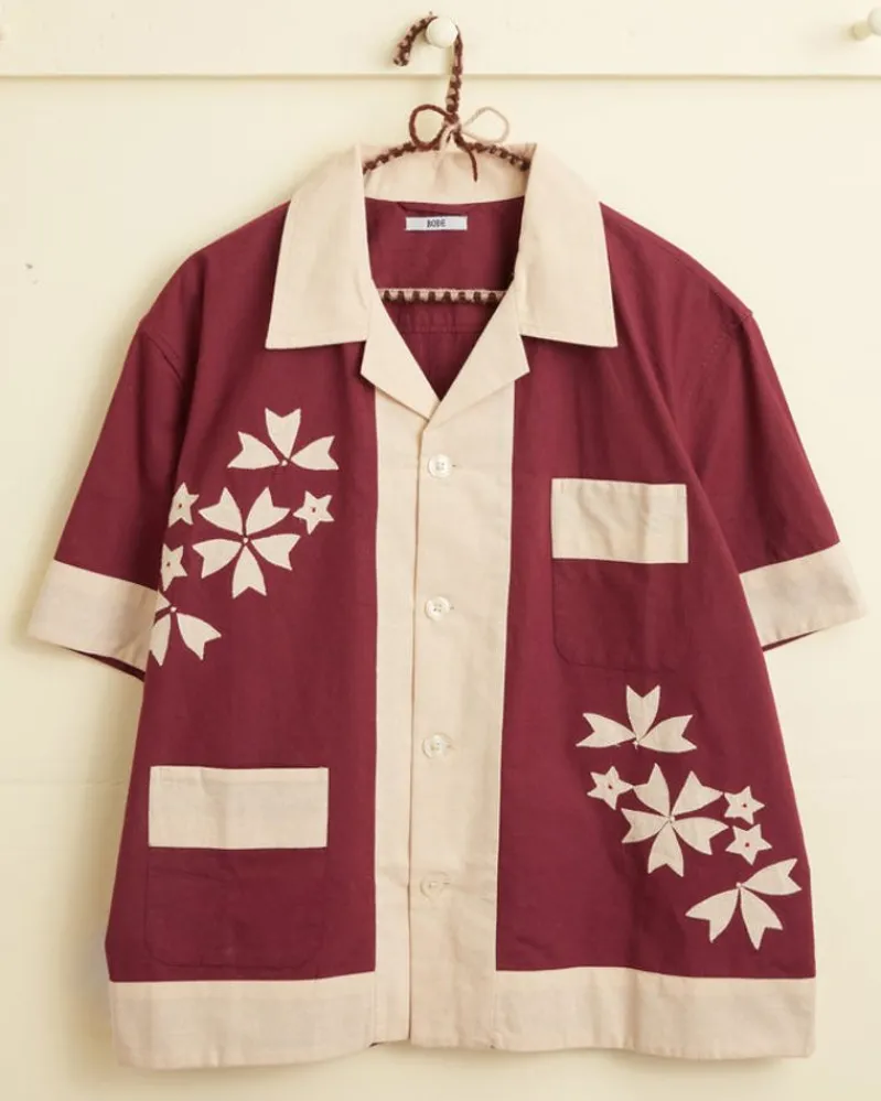 Shirts<BODE Moonflower Applique Short Sleeve Shirt