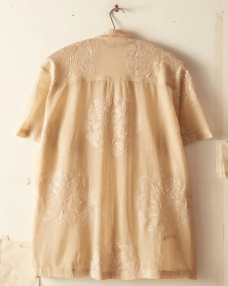 Shirts<BODE Moth Veil Short Sleeve Shirt Ivory