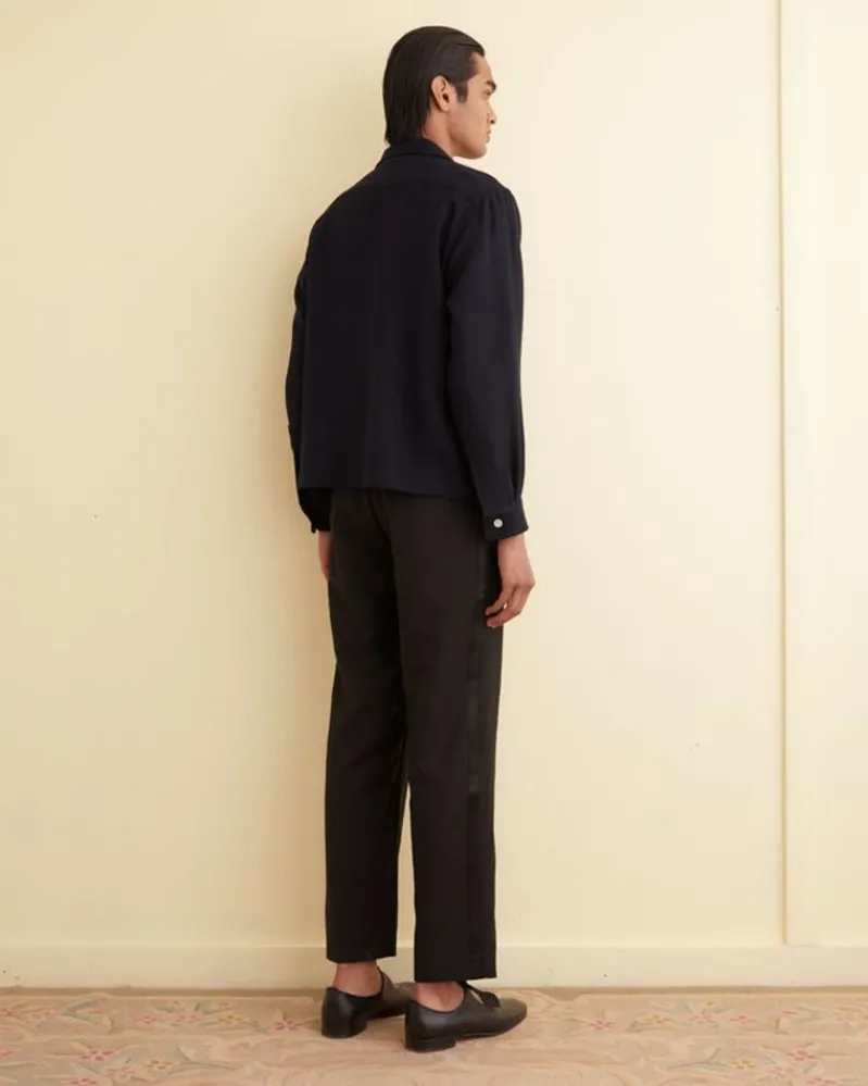 Shirts<BODE Net Long Sleeve Shirt Navy