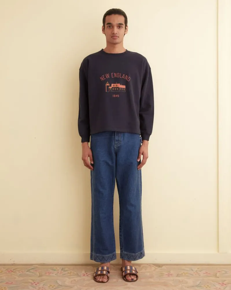 Cut & Sew<BODE New England Crewneck - Midnight