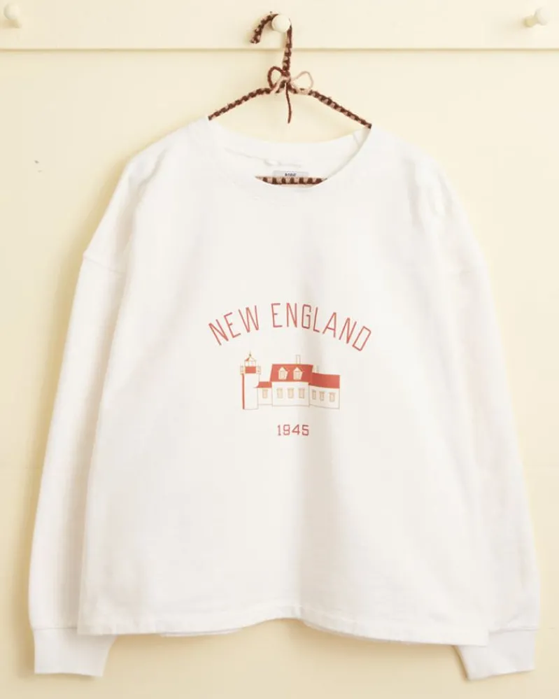 Cut & Sew<BODE New England Crewneck - White