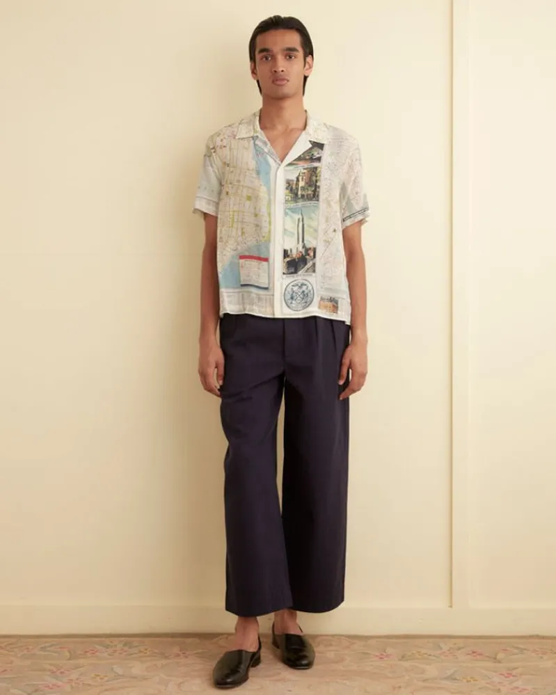 Shirts<BODE New York City Map Short Sleeve Shirt Multi