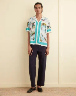 Shirts<BODE Niagara Souvenir Short Sleeve Shirt White