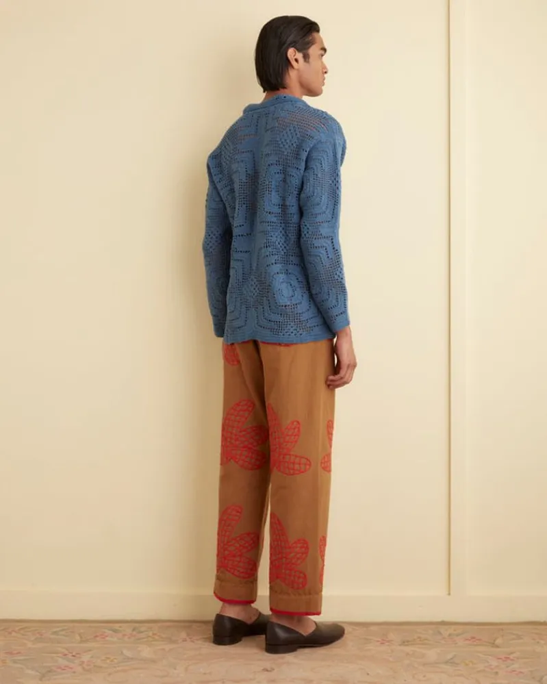 Shirts<BODE Overdye Crochet Shirt Petrol