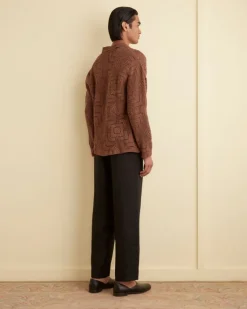 Knitwear<BODE Overdye Crochet Shirt Brown