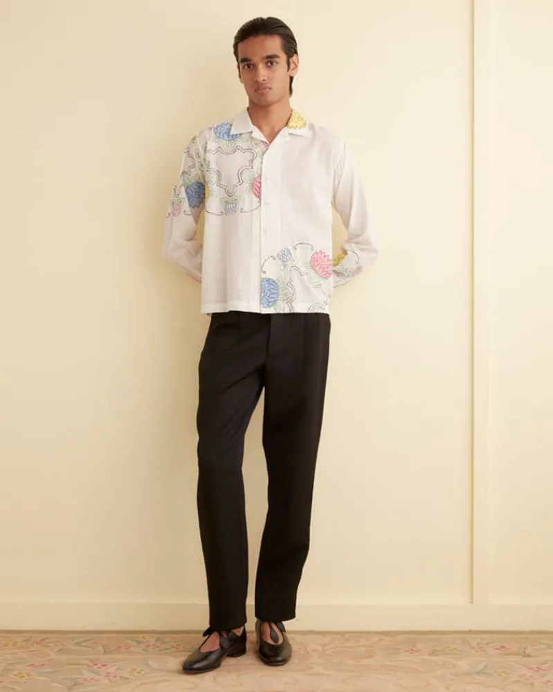 Shirts<BODE Patchwork Lotus Long Sleeve Shirt Multi