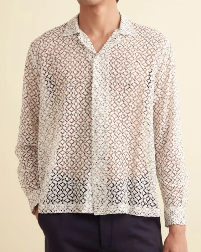 Shirts<BODE Petal Lace Long Sleeve Shirt