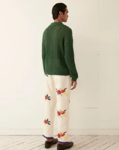 Knitwear<BODE Pointelle Polo Long Sleeve Green