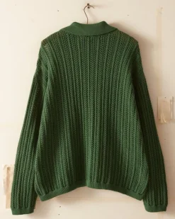 Shirts<BODE Pointelle Polo Long Sleeve Green