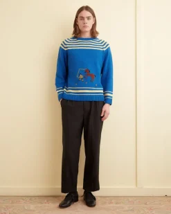Knitwear<BODE Pony Lasso Sweater Multi Blue