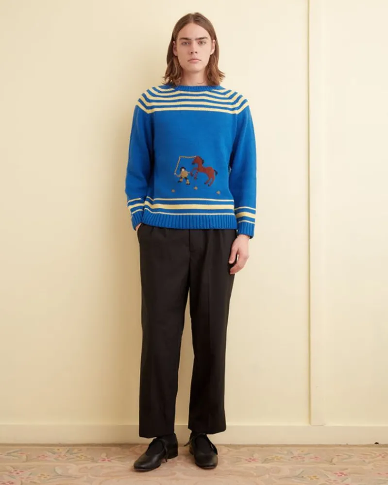 Knitwear<BODE Pony Lasso Sweater Multi Blue