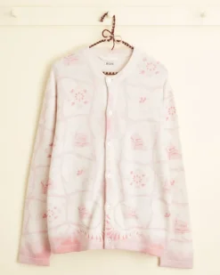 Knitwear<BODE Printed Mill Cardigan Pink/Cream