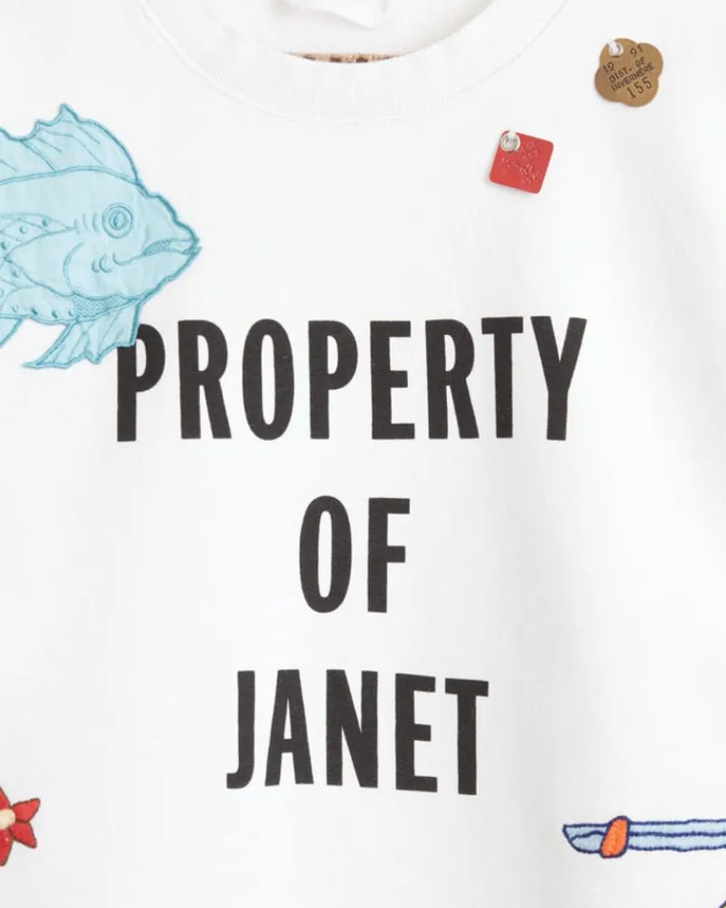Cut & Sew<BODE Property Of Janet Crewneck White