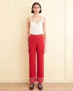 Knitwear<BODE Quincy Stripe Joggers Red