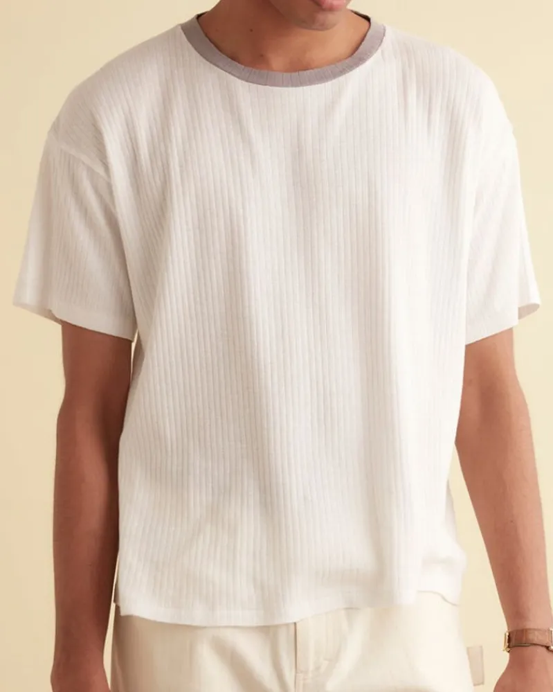 Cut & Sew<BODE Rib Boxy Tee Cream