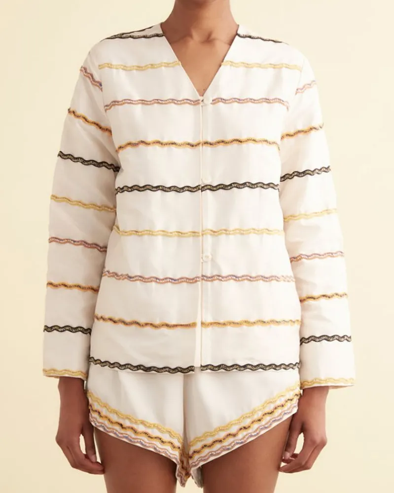 Outerwear<BODE Rickrack Stripe Bombora Jacket Ecru/Multi