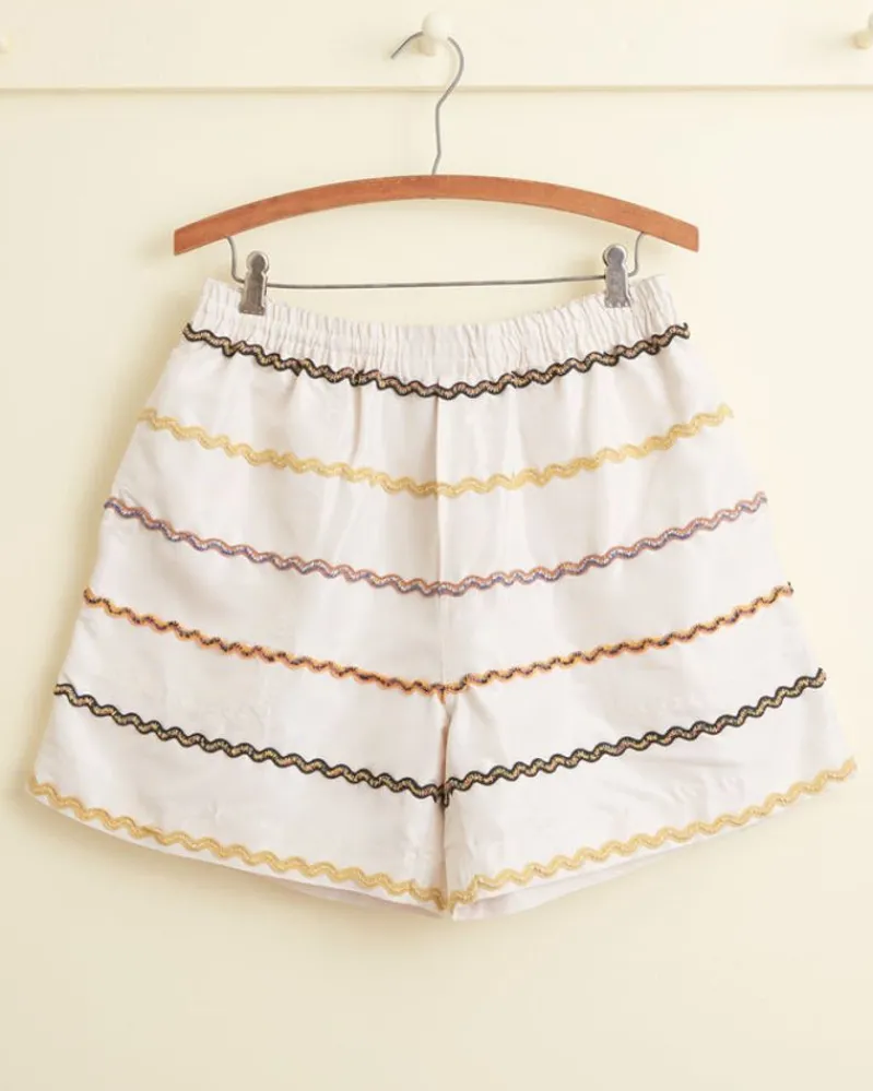 Shorts<BODE Rickrack Stripe Rugby Shorts Ecru/Multi