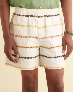 Shorts<BODE Rickrack Stripe Rugby Shorts Ecru/Multi