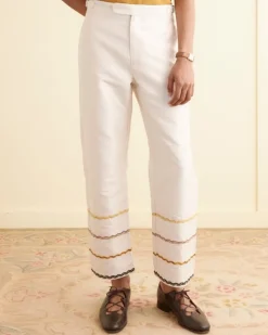Trousers & Pants<BODE Rickrack Stripe Trousers Ecru/Multi