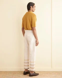 Trousers & Pants<BODE Rickrack Stripe Trousers Ecru/Multi