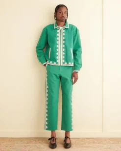 Outerwear<BODE Ripple Applique Jacket Green/Ecru