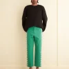 Trousers & Pants<BODE Ripple Applique Trousers Green/Ecru