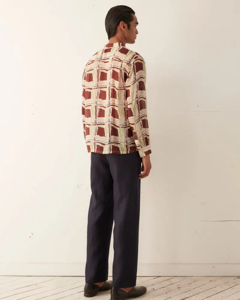 Shirts<BODE Ripple Plaid Long Sleeve Shirt