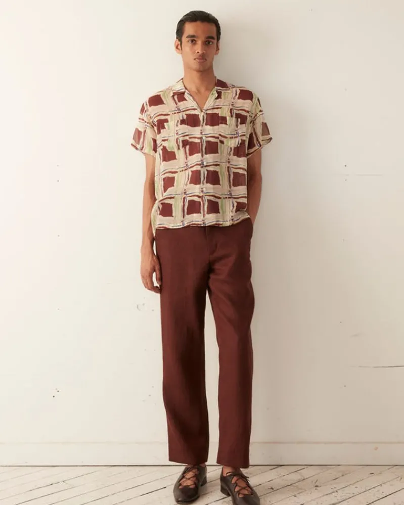 Shirts<BODE Ripple Plaid Short Sleeve Shirt
