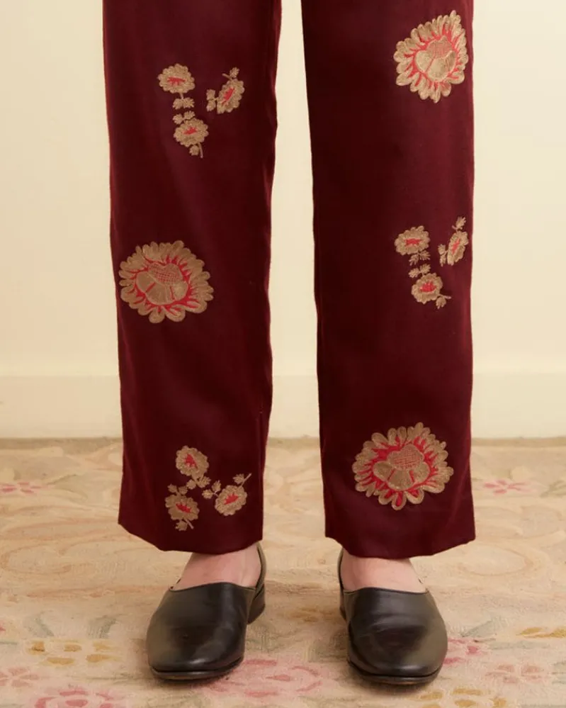 Trousers & Pants<BODE Rococo Trousers Maroon