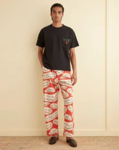 Trousers & Pants<BODE Rodeo Slogans Lounge Pant Red