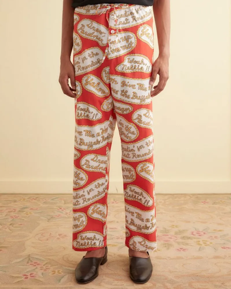 Trousers & Pants<BODE Rodeo Slogans Lounge Pant Red