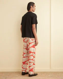 Trousers & Pants<BODE Rodeo Slogans Lounge Pant Red