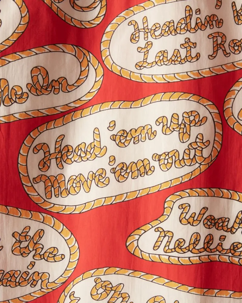 Shirts<BODE Rodeo Slogans Short Sleeve Shirt Red