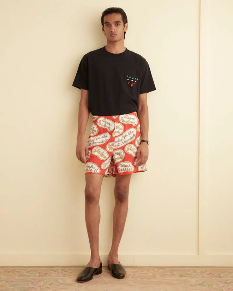 Shorts<BODE Rodeo Slogans Shorts Red