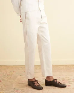 Trousers & Pants<BODE Roping Tuxedo Trousers Ecru