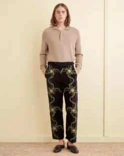 Trousers & Pants<BODE Rosemallow Trousers Black