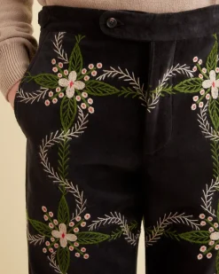 Trousers & Pants<BODE Rosemallow Trousers Black