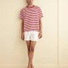 Cut & Sew<BODE Sawyer Stripe Short Sleeve Shirt Burgundy