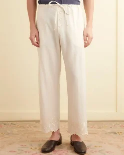 Trousers & Pants<BODE Scalloped Acorn Pajama Pants Cream