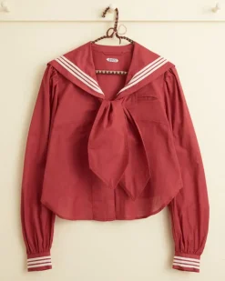 Tops<BODE Seafarer Shirt Red/Cream
