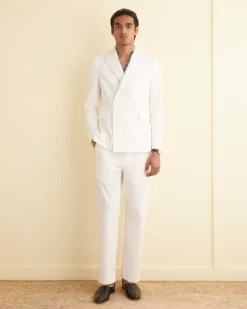 Suiting<BODE Seersucker Double-Breasted Suit Jacket White